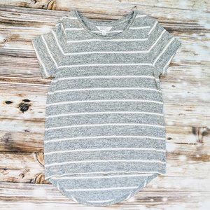 Grey Sweater Knit T-Shirt